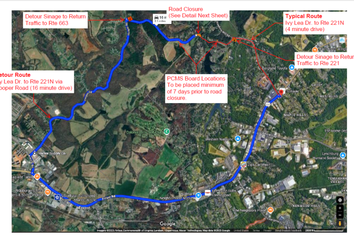 Notice of Temporary Road Closure on Cottontown Road for Sewer Line Installation