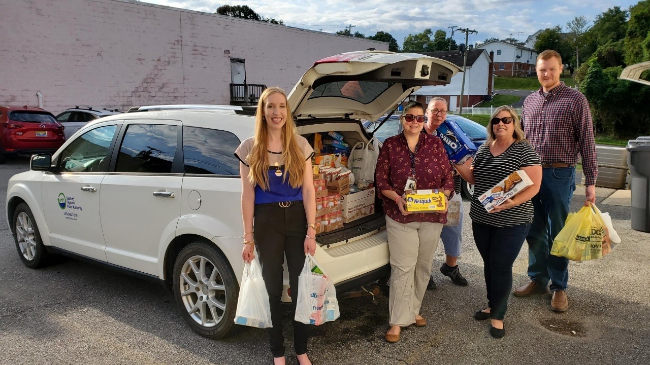 Water Authority Employees Fill the Donation Room at Bedford Christian Ministry